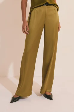 Pantalon droit satiné