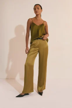Pantalon droit satiné