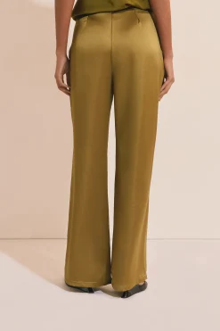 Pantalon droit satiné