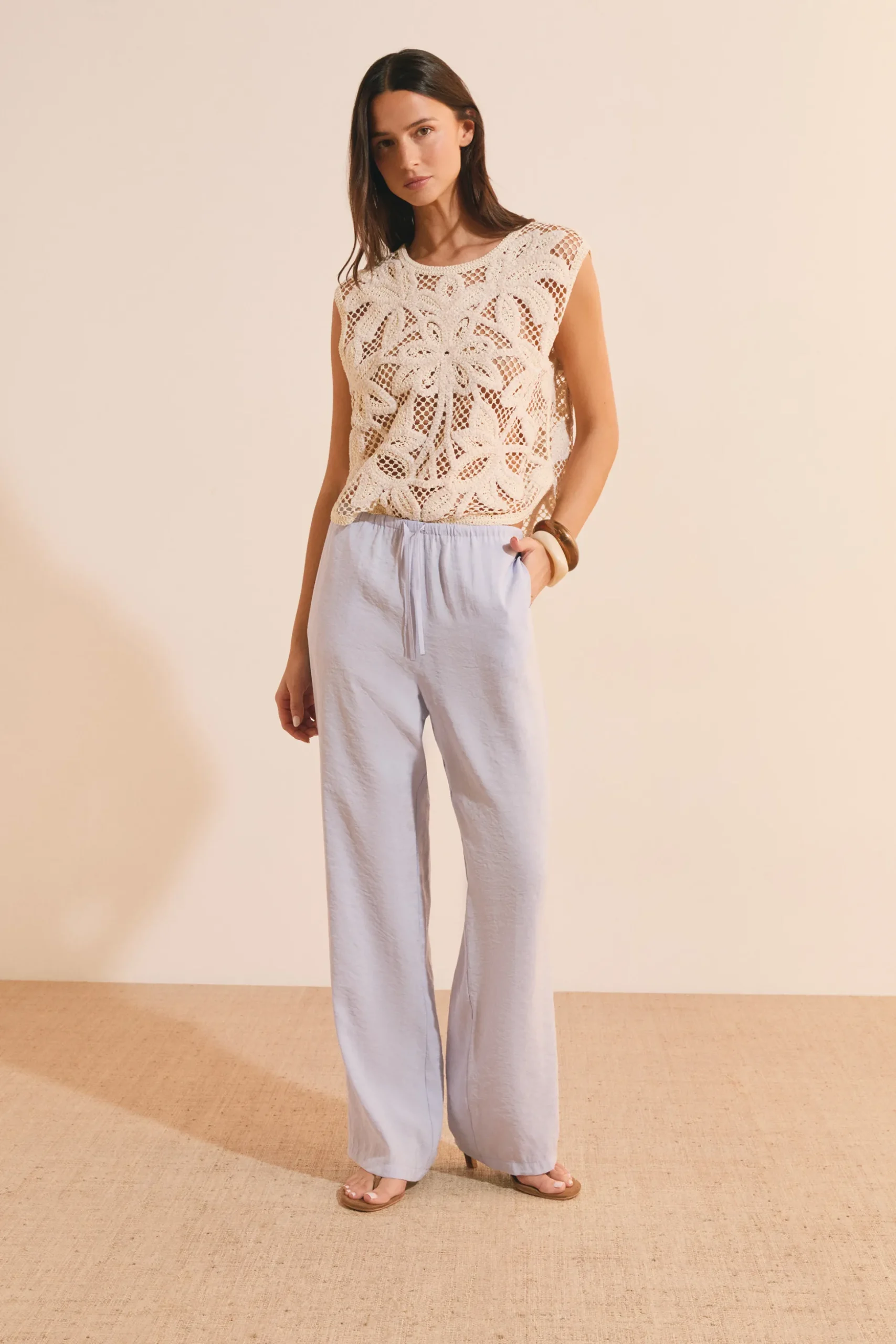 Pantalon fluide élastiqué