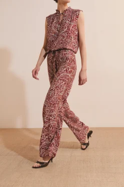 Pantalon fluide à motifs