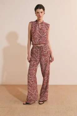 Pantalon fluide à motifs