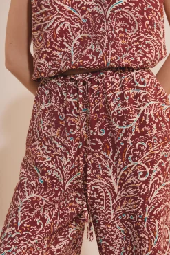 Pantalon fluide à motifs