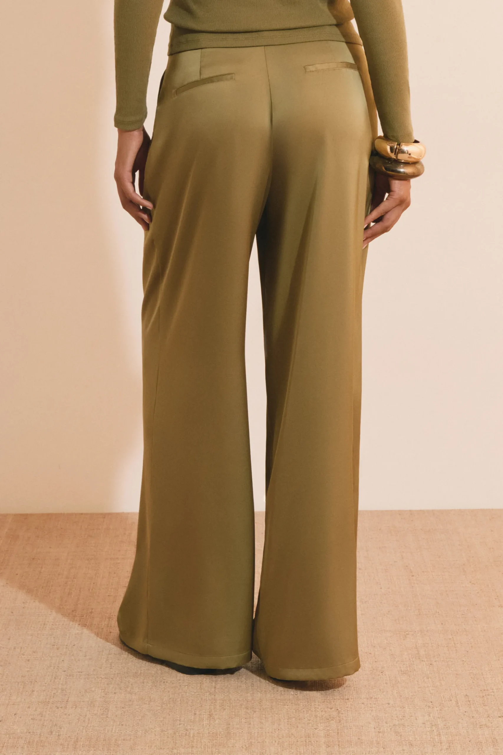 Pantalon fluide satiné