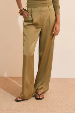 Pantalon fluide satiné