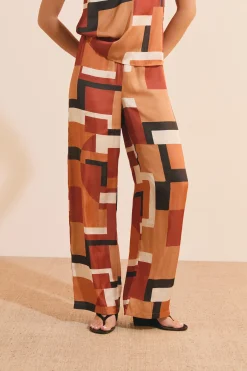 Pantalon à imprimé géométrique