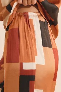 Pantalon à imprimé géométrique