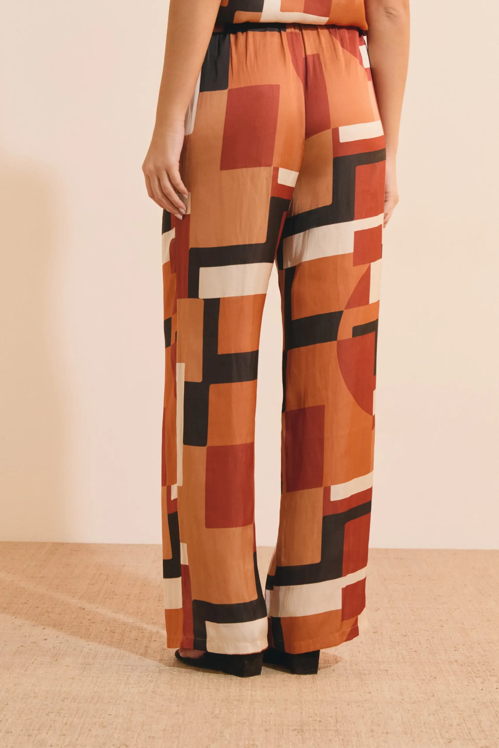 Pantalon à imprimé géométrique