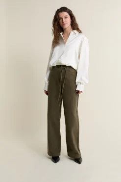 Pantalon large avec cordon en coton
