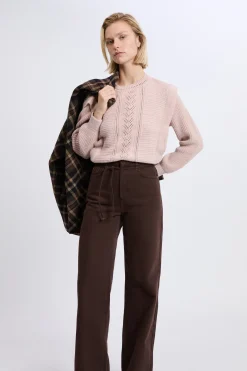 Pantalon large avec cordon en coton