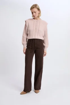 Pantalon large avec cordon en coton