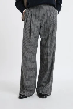 Pantalon large à carreaux