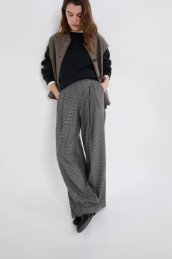 Pantalon large à carreaux