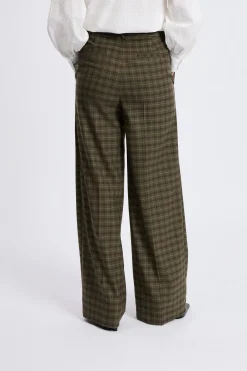 Pantalon large à carreaux
