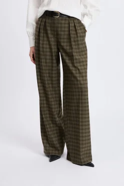 Pantalon large à carreaux
