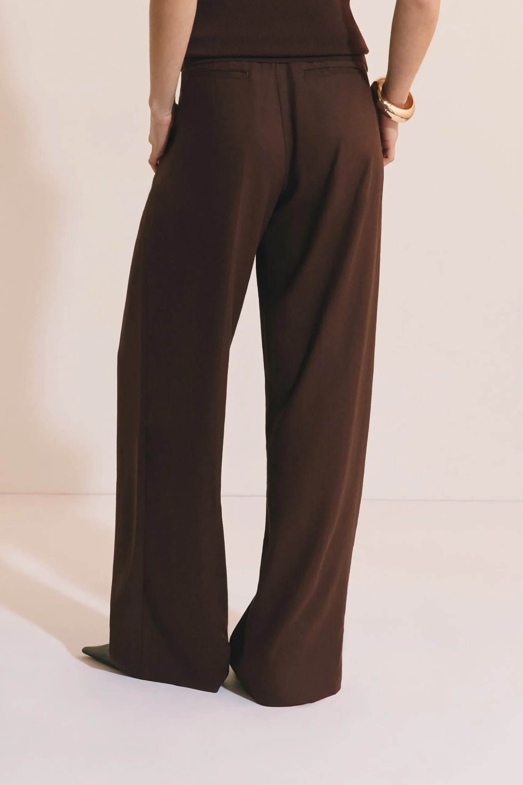 Pantalon large en lin mélangé