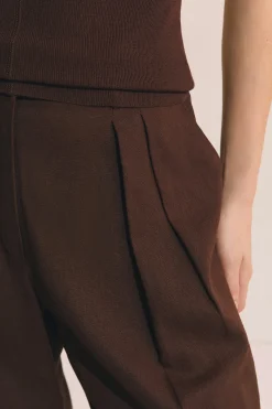 Pantalon large en lin mélangé