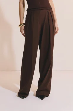 Pantalon large en lin mélangé