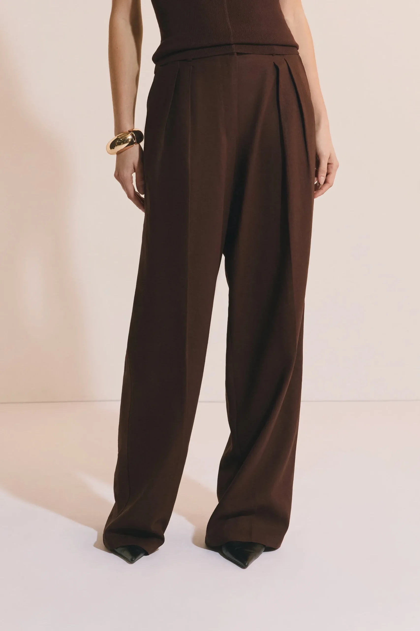 Pantalon large en lin mélangé