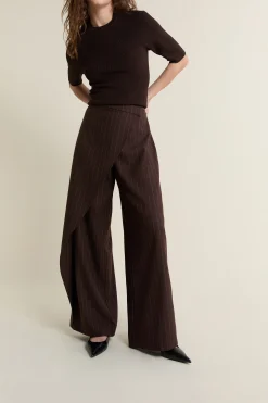 Pantalon large à rayures