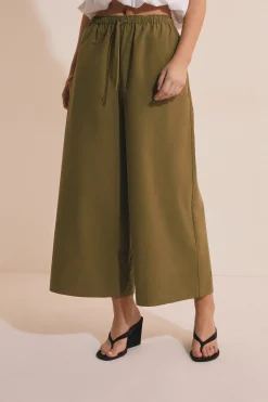 Pantalon élastiqué en coton