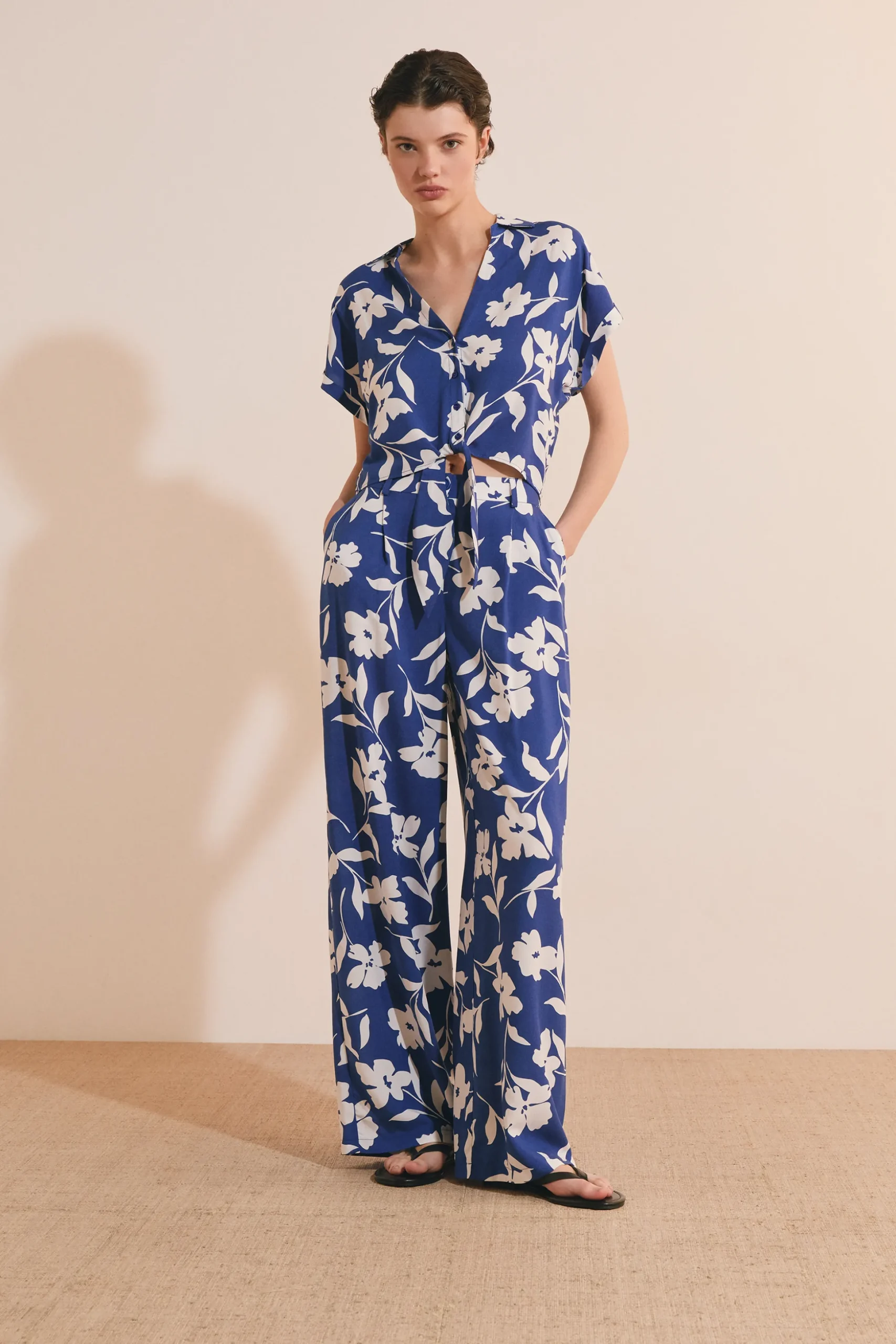 Pantalon à motifs