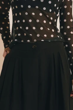 Pantalon palazzo fluide plissé