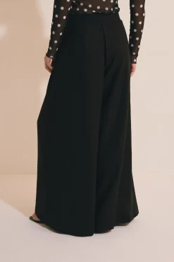 Pantalon palazzo fluide plissé
