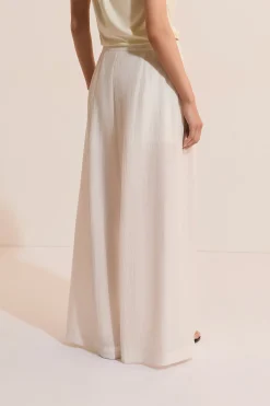 Pantalon palazzo fluide plissé