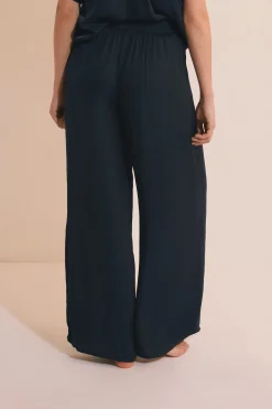 Pantalon satiné coupe large
