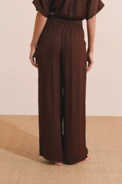 Pantalon satiné coupe large