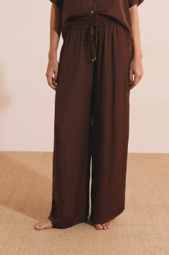 Pantalon satiné coupe large