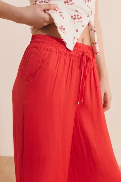 Pantalon satiné coupe large