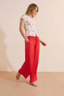Pantalon satiné coupe large