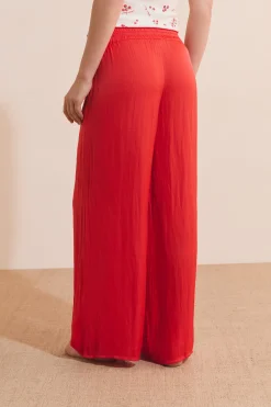 Pantalon satiné coupe large