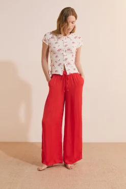 Pantalon satiné coupe large