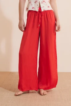 Pantalon satiné coupe large