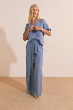 Pantalon satiné coupe large