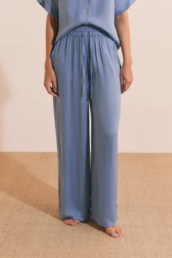 Pantalon satiné coupe large
