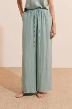 Pantalon satiné coupe large