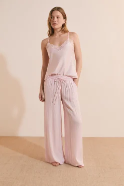 Pantalon satiné coupe large