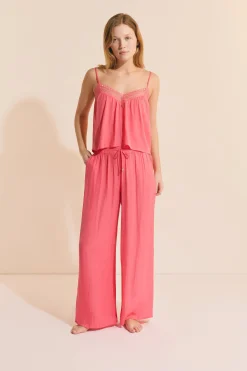 Pantalon satiné coupe large