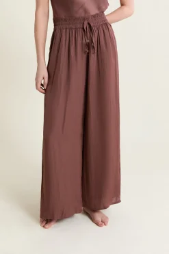 Pantalon satiné coupe large