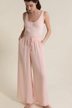 Pantalon satiné coupe large