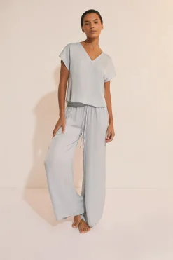 Pantalon satiné coupe large