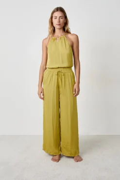 Pantalon satiné coupe large