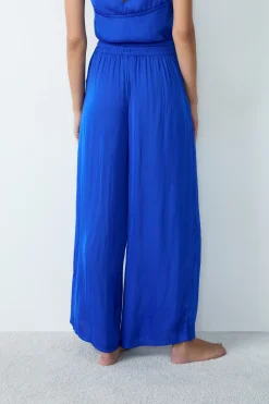 Pantalon satiné coupe large