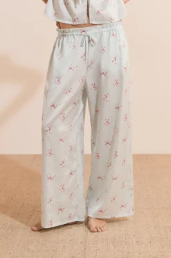 Pantalon 7/8 satiné à motifs