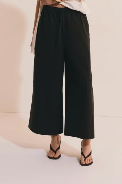 Pantalon à taille ajustée en coton