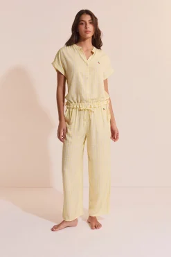 Pantalon vichy à motif cerise